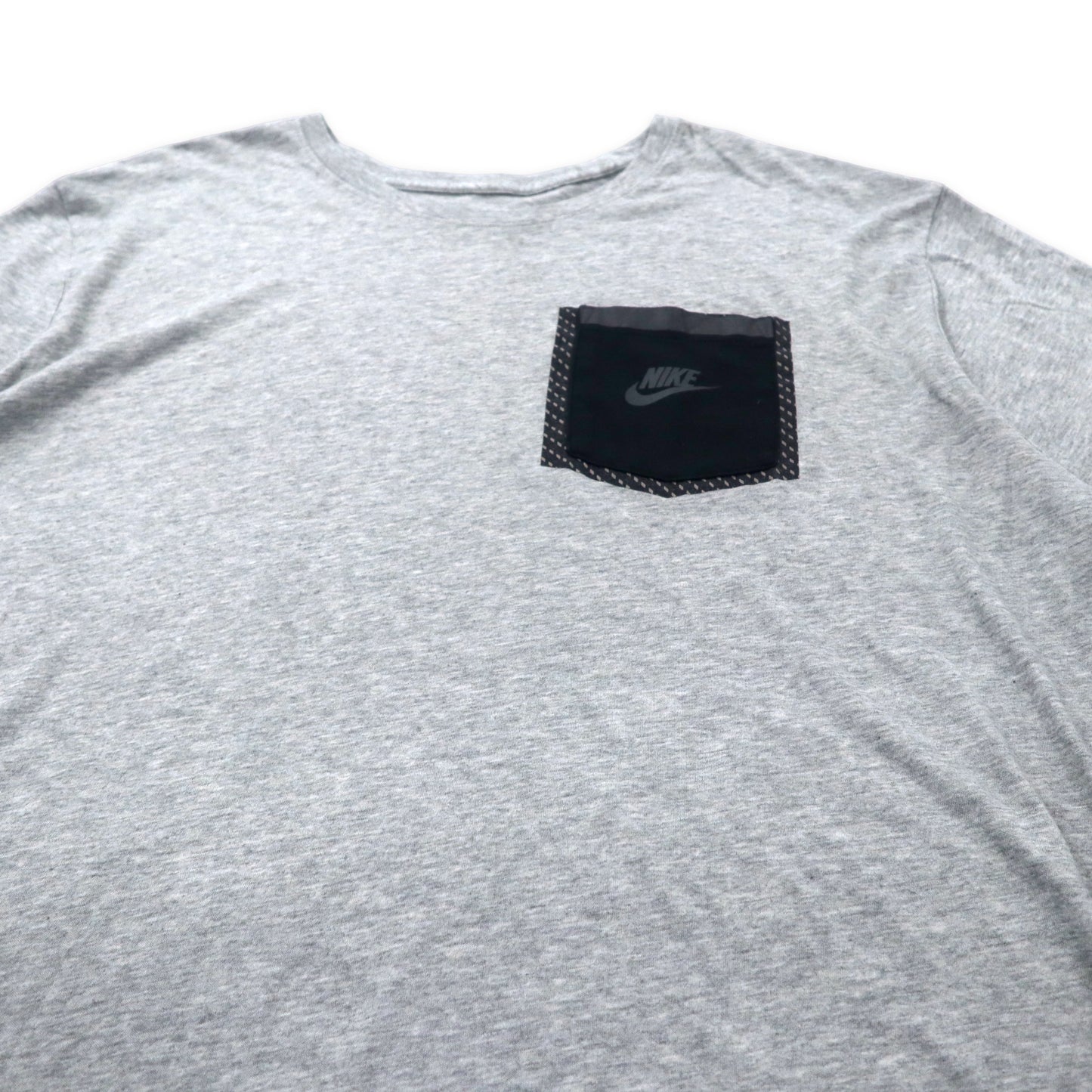 NIKE ポケットTシャツ 3XL グレー コットン ワンポイントロゴプリント ビッグサイズ