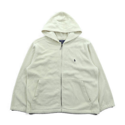 Polo Ralph Lauren 90年代 ジップパーカー フリースジャケット M ホワイト スモールポニー刺繍