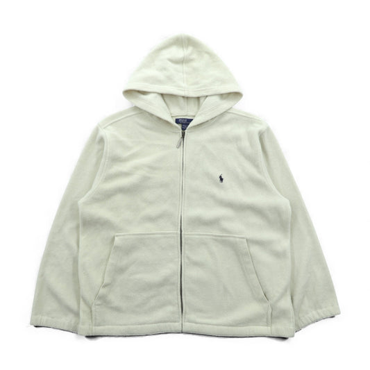 Polo Ralph Lauren 90年代 ジップパーカー フリースジャケット M ホワイト スモールポニー刺繍