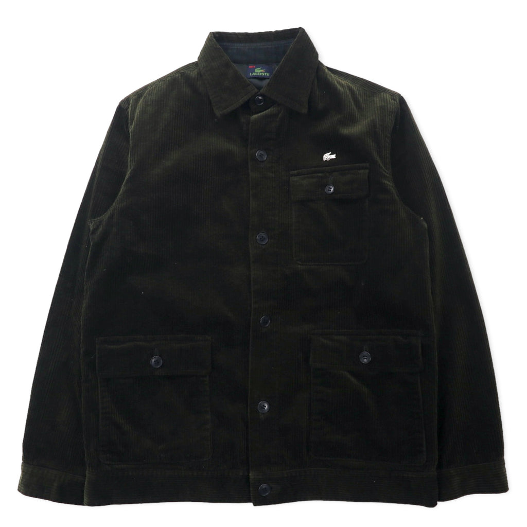 日本然リトテ-古着オンライン-LACOSTE コーデュロイ オーバージャケット カバーオール 48 ブラウン コットン Corduroy Oversized Loosely Jacket BH028E 日本製-Lacoste Corduroy Over Jacket Coverall 48 Brown Cotton CORDUROY OVERSIZED LOOSLY JACKET BH028E Japan Made