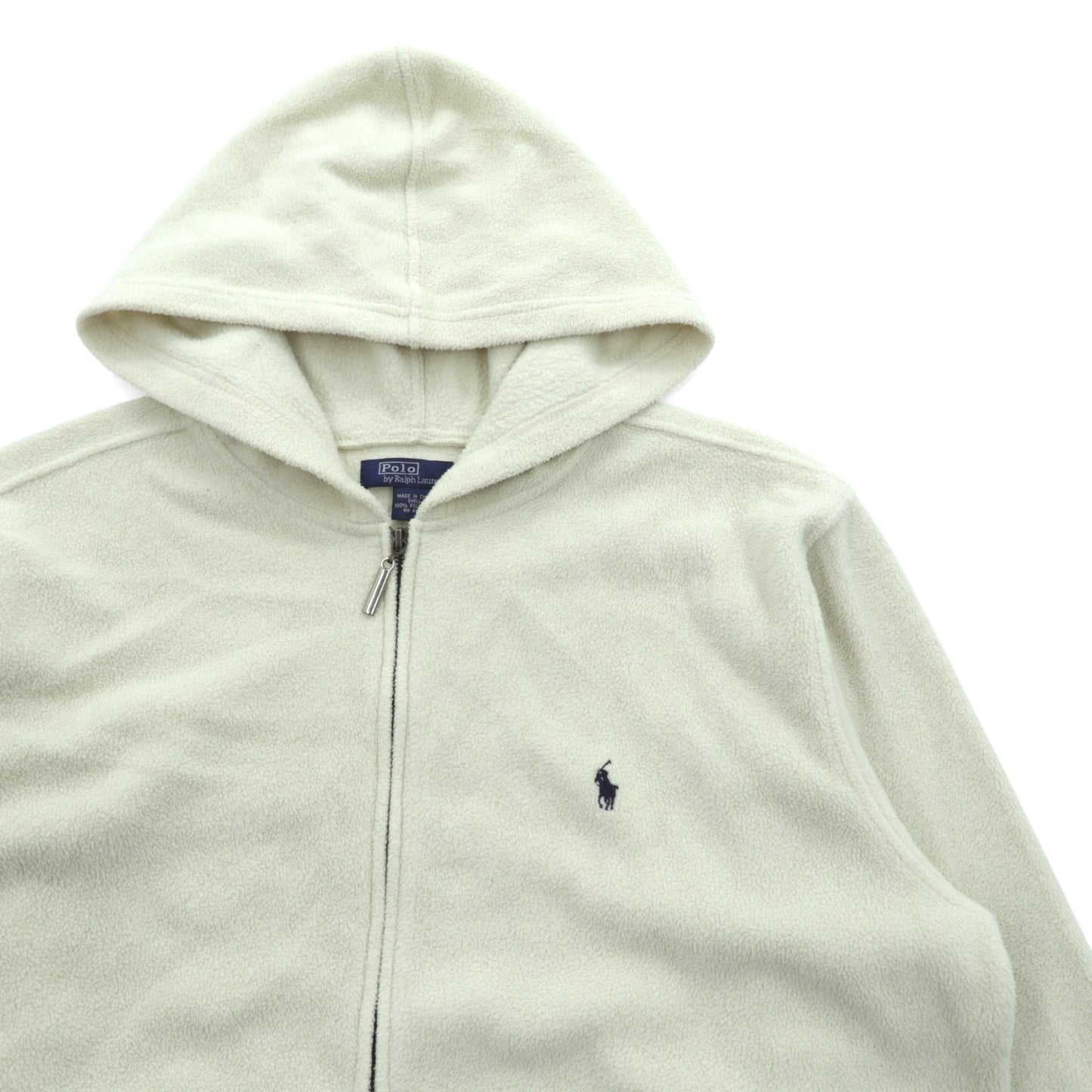 Polo Ralph Lauren 90年代 ジップパーカー フリースジャケット M ホワイト スモールポニー刺繍