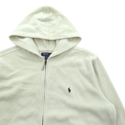 Polo Ralph Lauren 90年代 ジップパーカー フリースジャケット M ホワイト スモールポニー刺繍