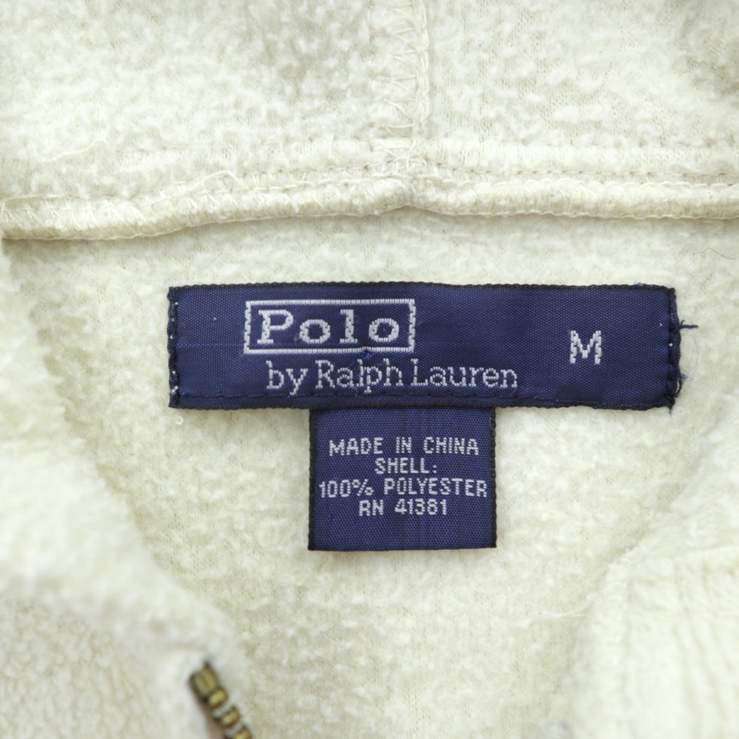 Polo Ralph Lauren 90年代 ジップパーカー フリースジャケット M ホワイト スモールポニー刺繍