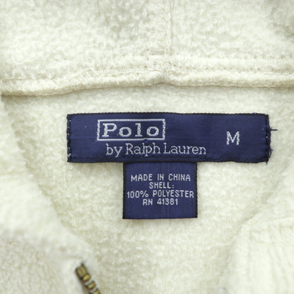 Polo Ralph Lauren 90年代 ジップパーカー フリースジャケット M ホワイト スモールポニー刺繍