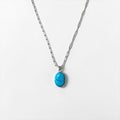 Sterling Silver Turquoise Necklace ターコイズ オーバル ネックレス シルバー ロング チェーン トグル フック