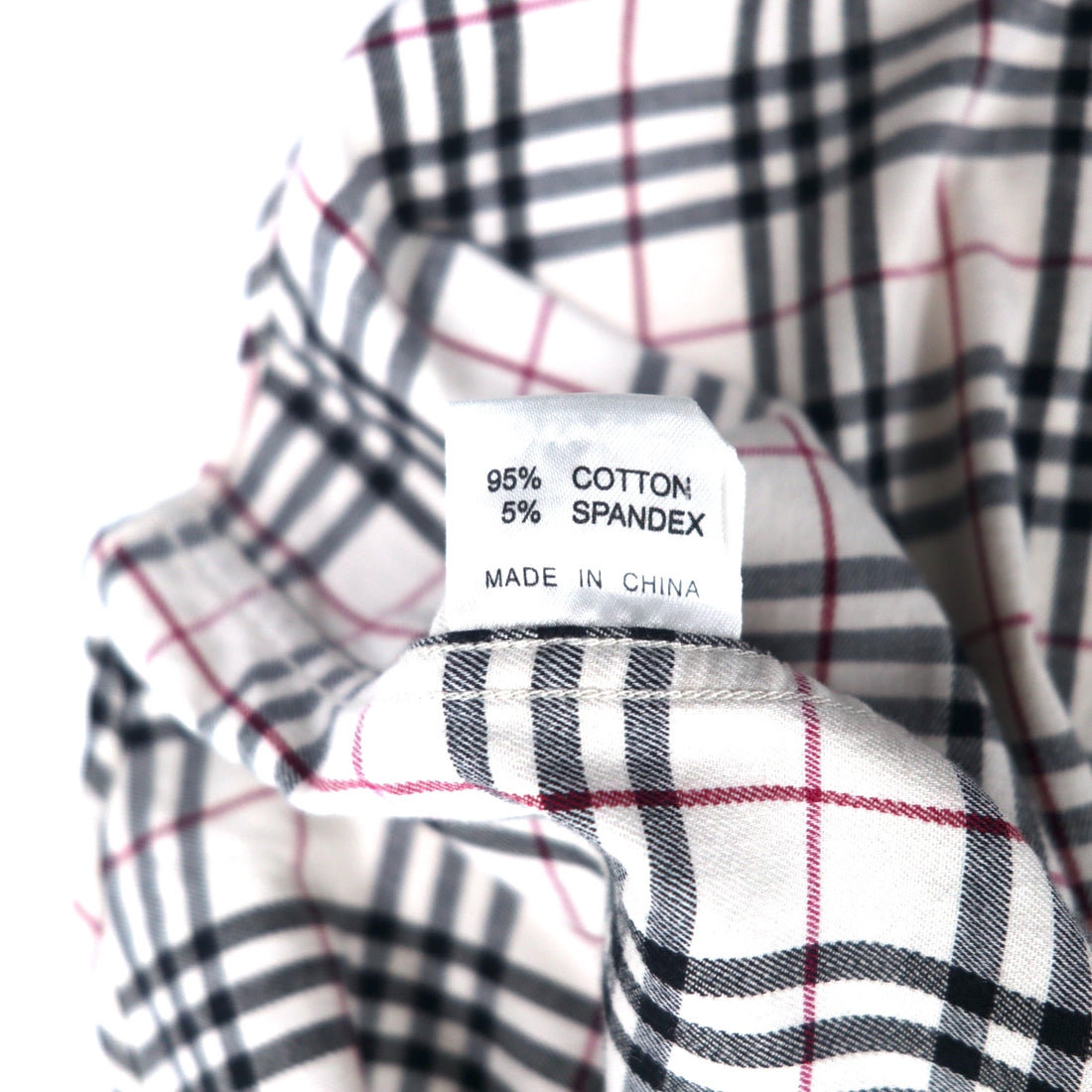 BURBERRY Nova Check Button-Down Shirt, M, White, Cotton, Stretch, One Point Logo Embroidery