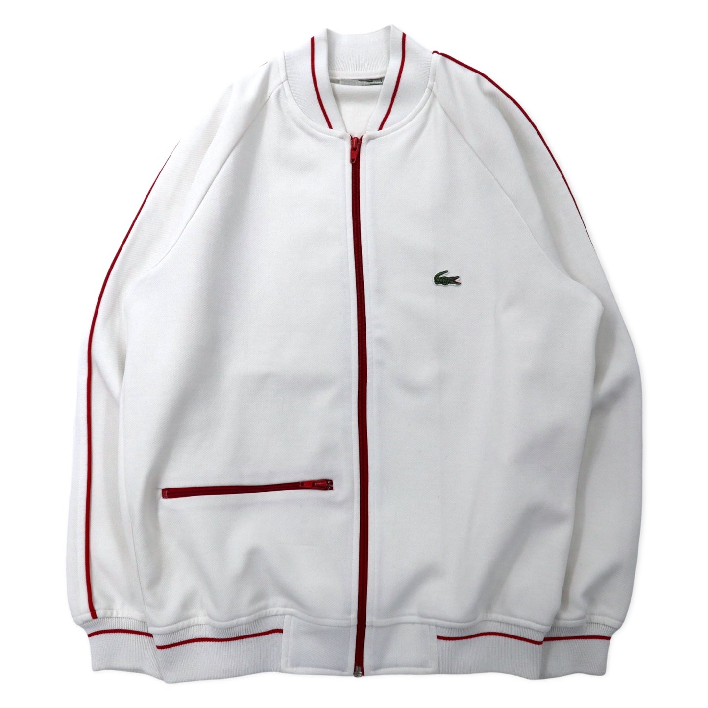 Chemise Lacoste 80's TRACK JACKET Jersey M White Polyester One