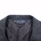 Brooks Brothers 2B Tailored Jacket Blue Leather M Gray CANONICO Wool