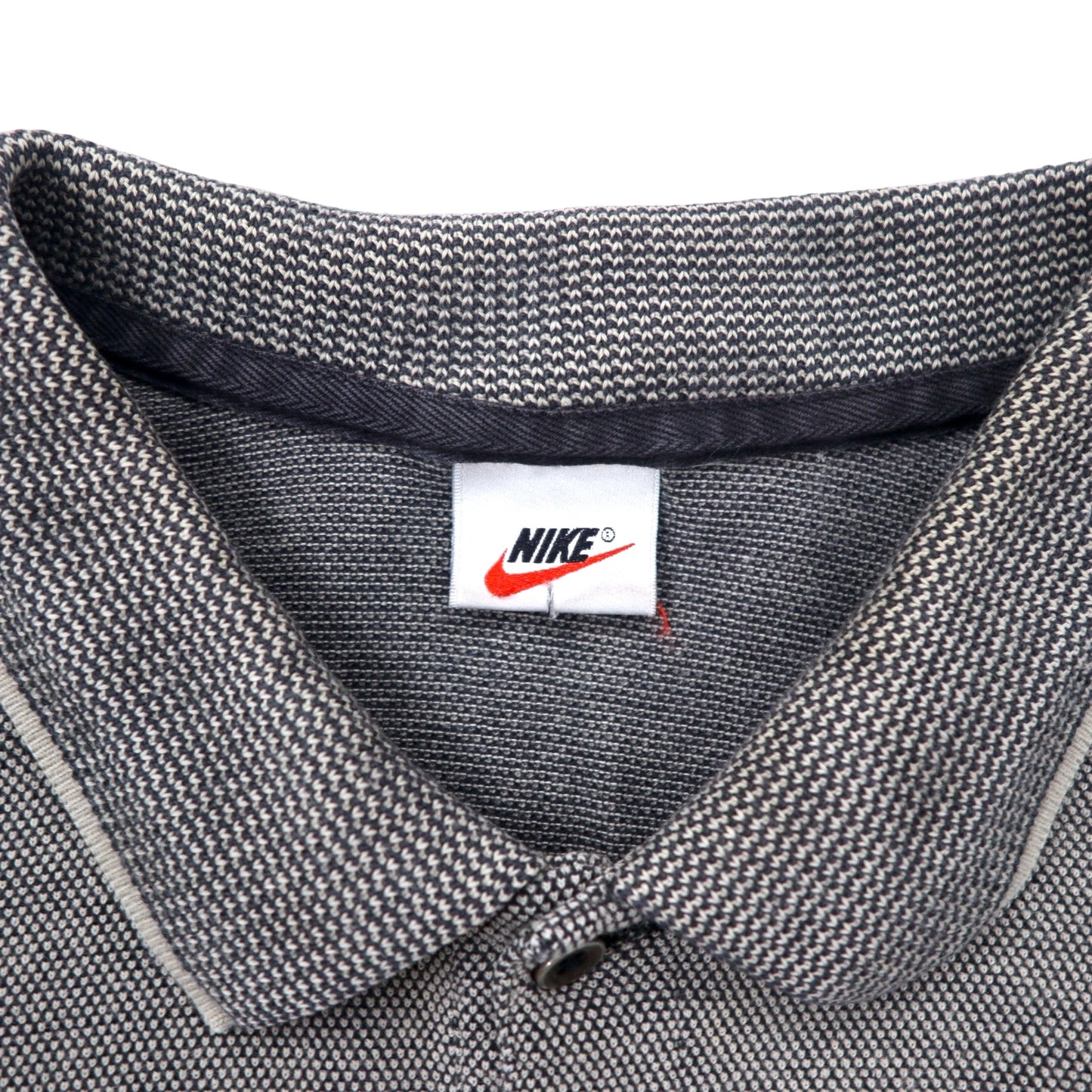 NIKE 90年代 バーズアイ ポロシャツ XL グレー コットン スウォッシュロゴ 刺繍 銀タグ