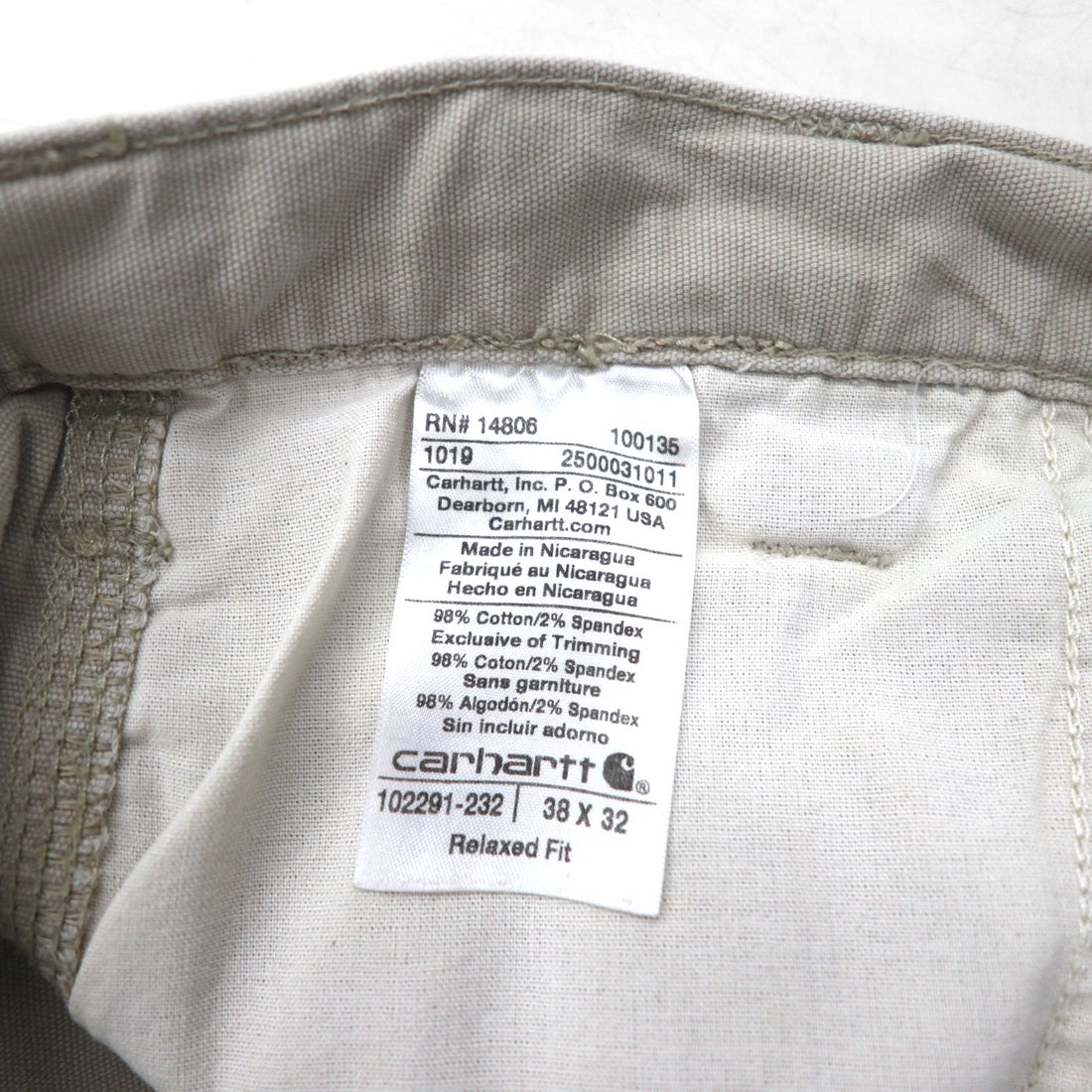 carhartt チノ ワークパンツ XL ベージュ コットン RELAXED FIT 102291 232