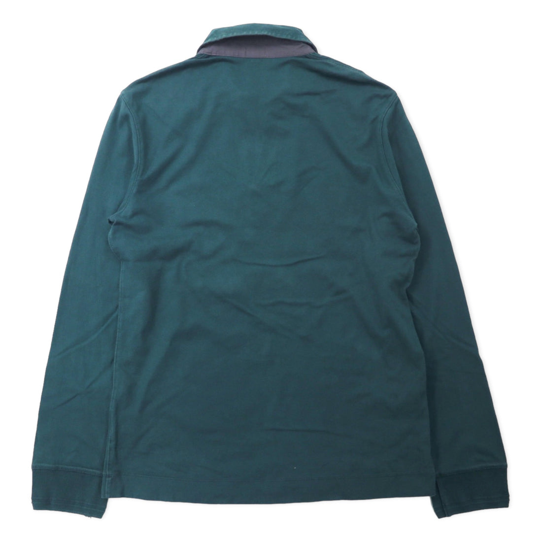 Paul Smith Open Collar Long Sleeve Polo Shirt M Green Cotton Flower Print Made in Japan