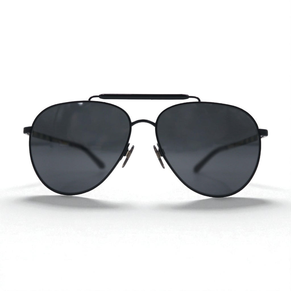 BURBERRY ダブルブリッジ ティアドロップ サングラス メタルフレーム B3097 1007/5V 59-14 145 3N ノバチェック イタリア製