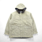 Columbia ダック地 中綿 ワークジャケット カバーオール XL ベージュ 襟コーデュロイ フード着脱 PM5028
