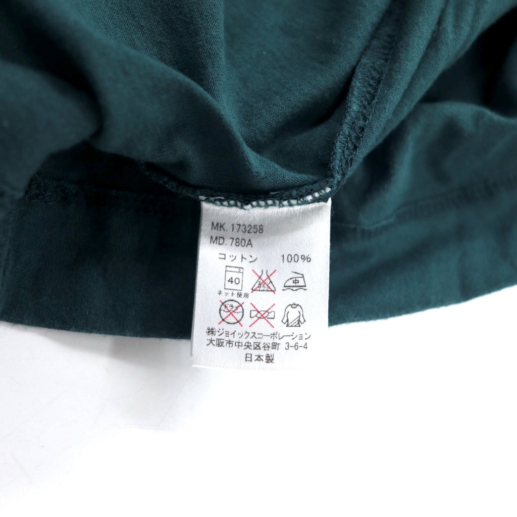 Paul Smith Open Collar Long Sleeve Polo Shirt M Green Cotton Flower Print Made in Japan