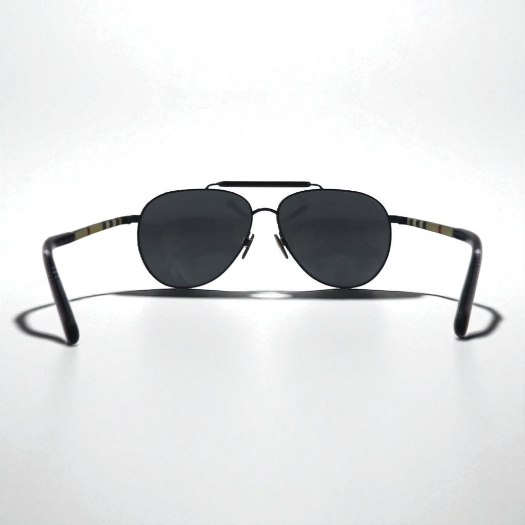 BURBERRY ダブルブリッジ ティアドロップ サングラス メタルフレーム B3097 1007/5V 59-14 145 3N ノバチェック イタリア製