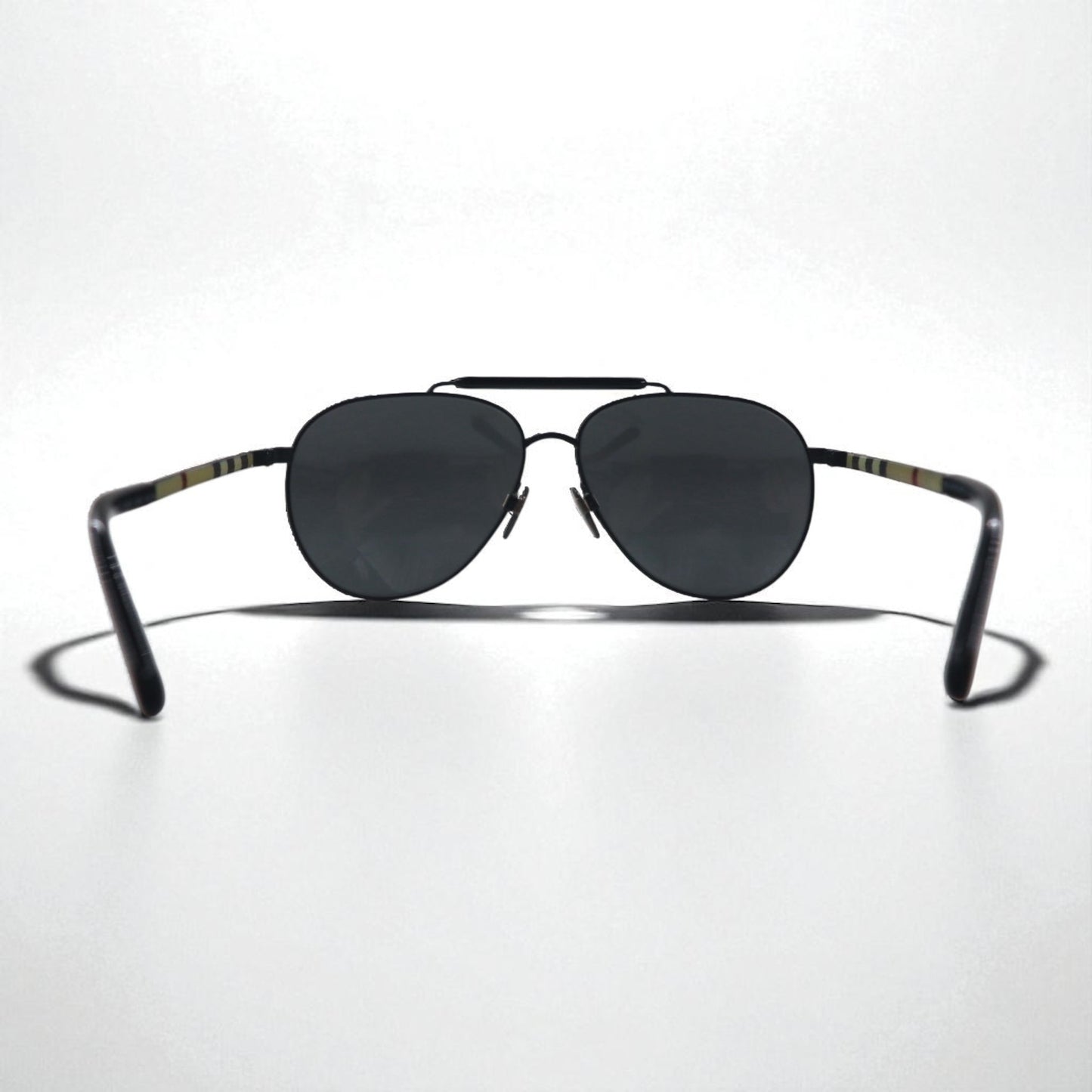 BURBERRY ダブルブリッジ ティアドロップ サングラス メタルフレーム B3097 1007/5V 59-14 145 3N ノバチェック イタリア製