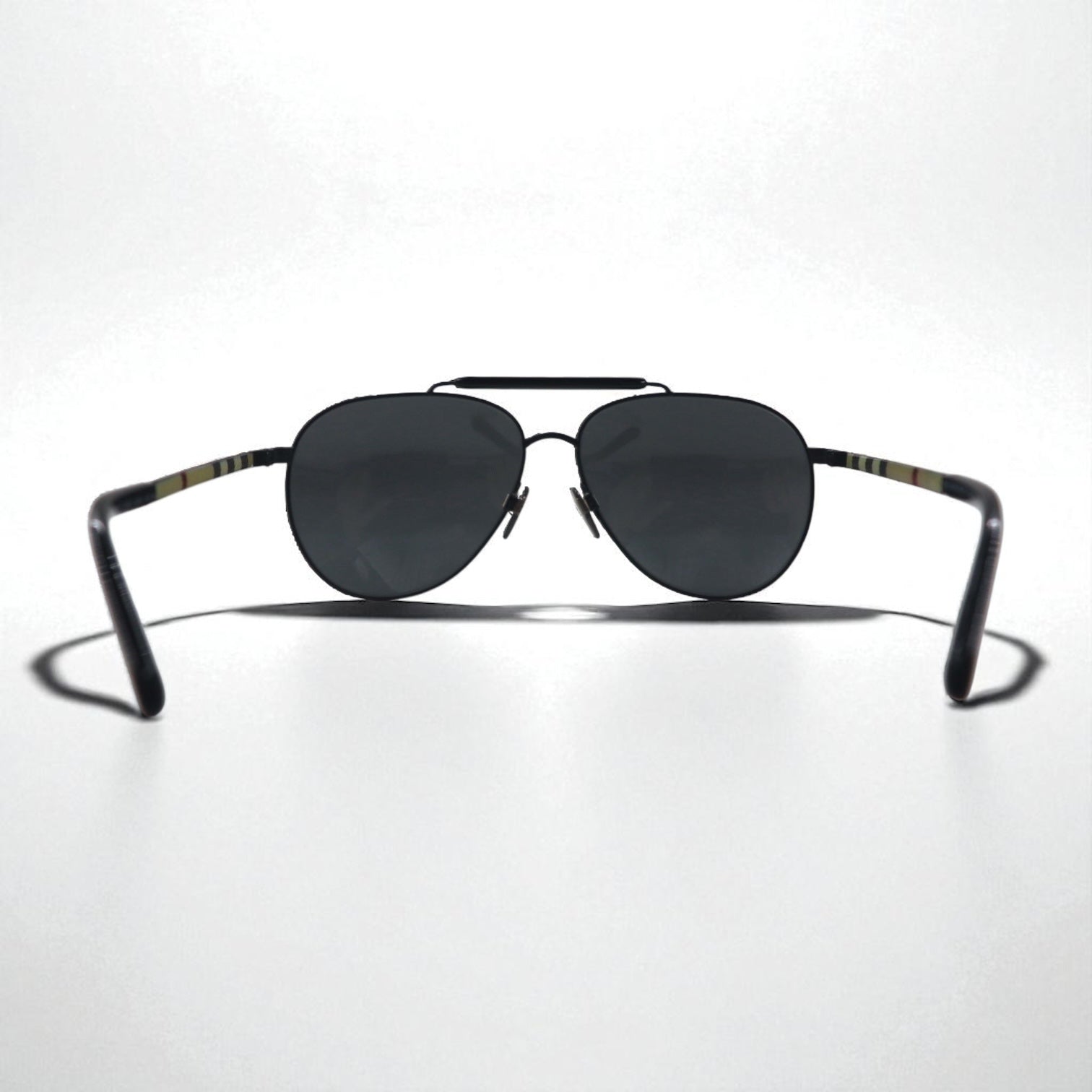 BURBERRY ダブルブリッジ ティアドロップ サングラス メタルフレーム B3097 1007/5V 59-14 145 3N ノバチェック イタリア製