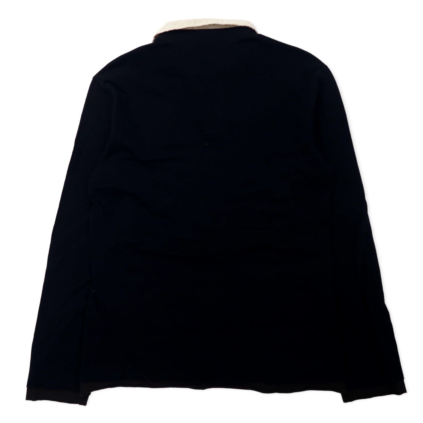 Paul Smith COLLECTION オープンカラー 長袖 ポロシャツ M ブラック コットン 鹿の子 レイヤードデザイン 日本製