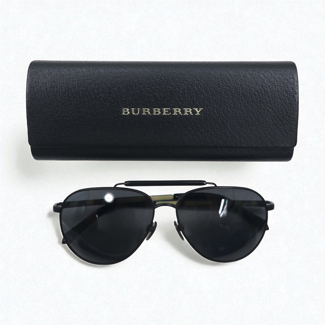 BURBERRY Double Bridge Teardrop Sunglasses, Metal Frame, B3097, 1007/5V, 59-14, 145mm, 3N, Nova Check, Made in Italy