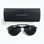 BURBERRY ダブルブリッジ ティアドロップ サングラス メタルフレーム B3097 1007/5V 59-14 145 3N ノバチェック イタリア製