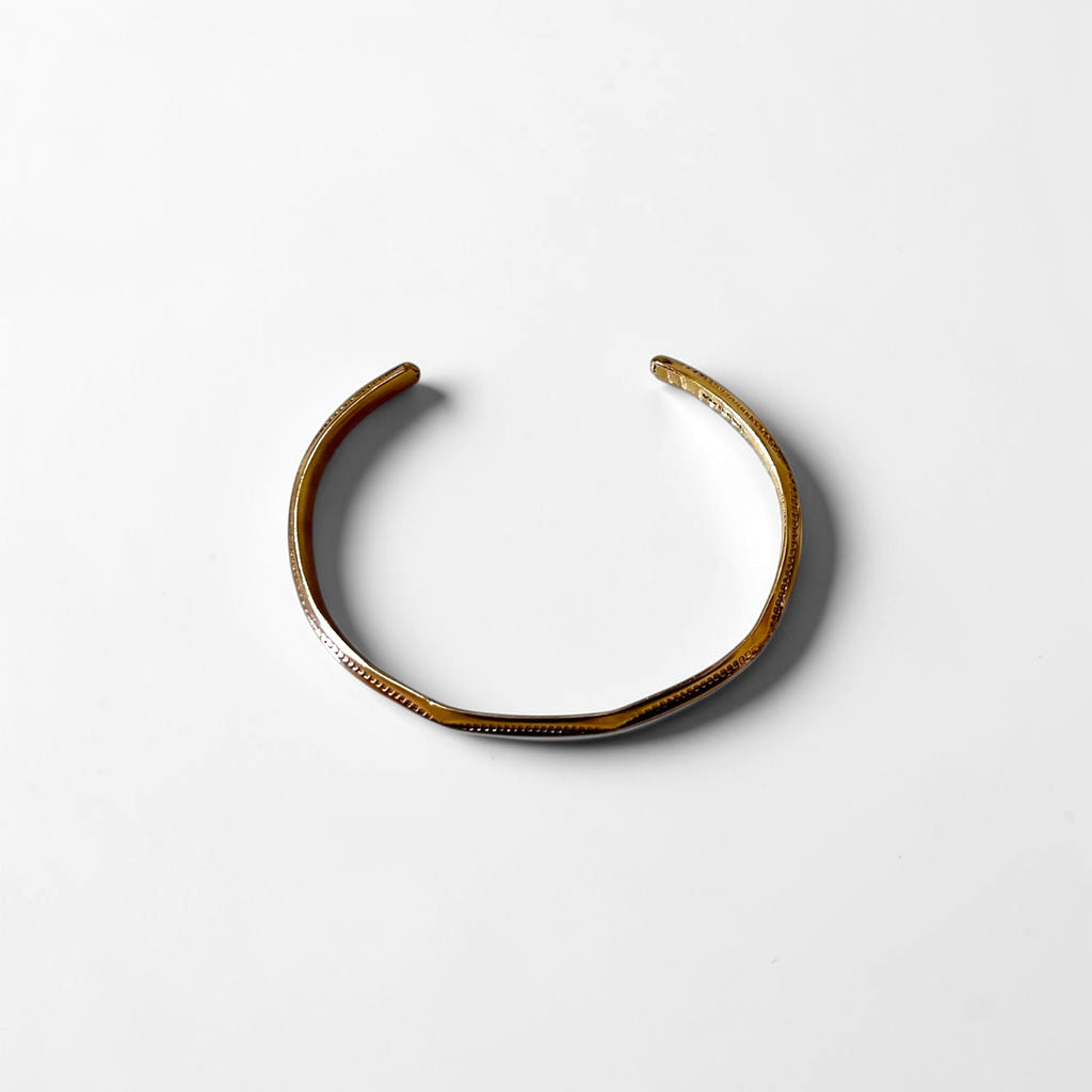 Navajo Indian Jewelry ナバホ族 インディアンジュエリー バングル カフ ゴールド スタンプワーク 12KGF