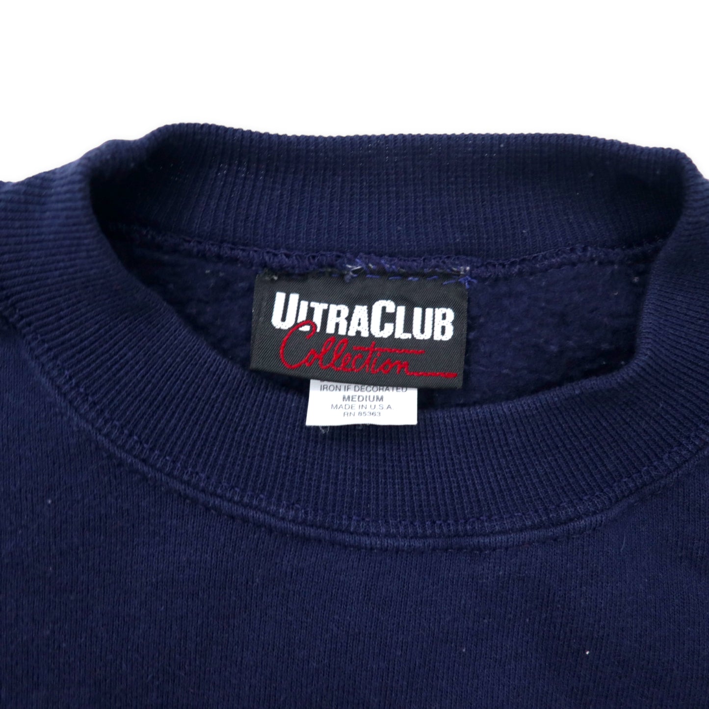 ULTRA CLUB COLLECTION USA製 90年代 プリントスウェット M ネイビー コットン 裏起毛 AMERICAN TRADITION MOTORCYCLE ビッグサイズ