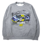 日本然リトテ-古着オンライン-NASCAR レーシングカー プリント スウェット M グレー コットン JOHNSON LOWE'S-NASCAR Racing Car Print Sweatshirt M Gray Cotton JOHNSON LOWE'S
