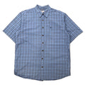 日本然リトテ-古着オンライン-carhartt リラックスフィット 半袖シャツ XL TALL ブルー チェック コットン ビッグサイズ-carhartt Relaxed Fit Short Sleeve Shirt XL TALL Blue Checked Cotton Big Size