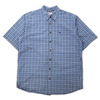 日本然リトテ-古着オンライン-carhartt リラックスフィット 半袖シャツ XL TALL ブルー チェック コットン ビッグサイズ-carhartt Relaxed Fit Short Sleeve Shirt XL TALL Blue Checked Cotton Big Size