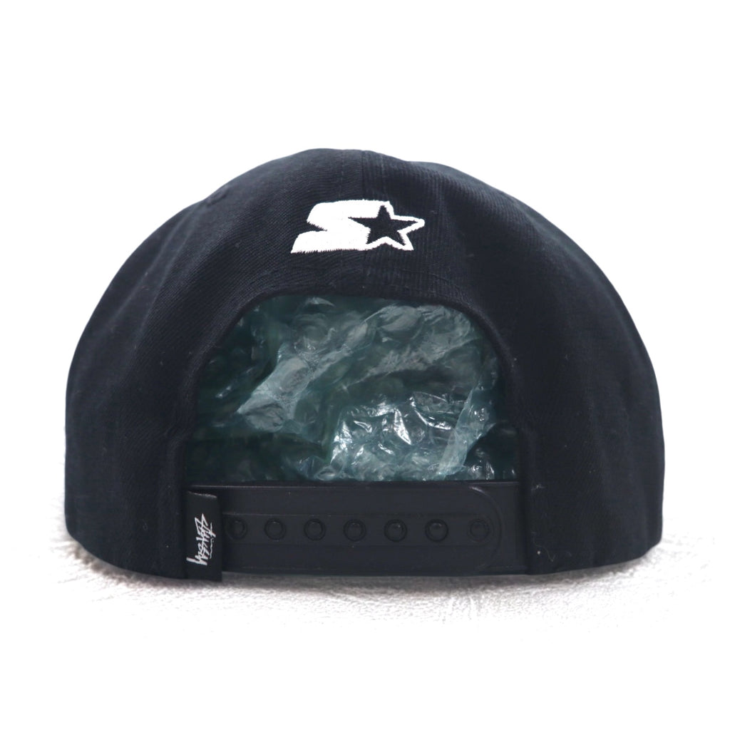 stussy CAPZ × STARTER ベースボールキャップ スナップバック FREE ブラック アクリル ウール シャネルロゴ