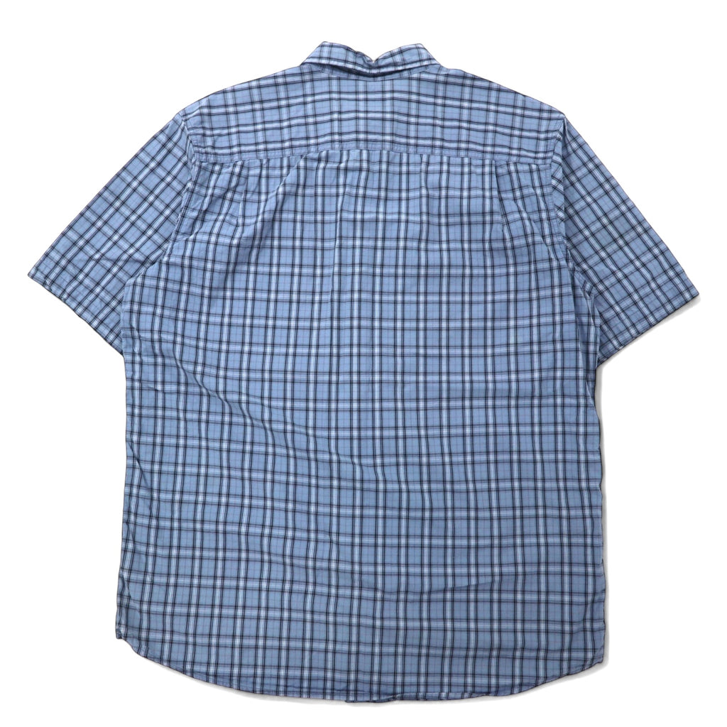 Carhartt Relaxed Fit Short Sleeve Shirt XL TALL Blue Check Cotton Big Size