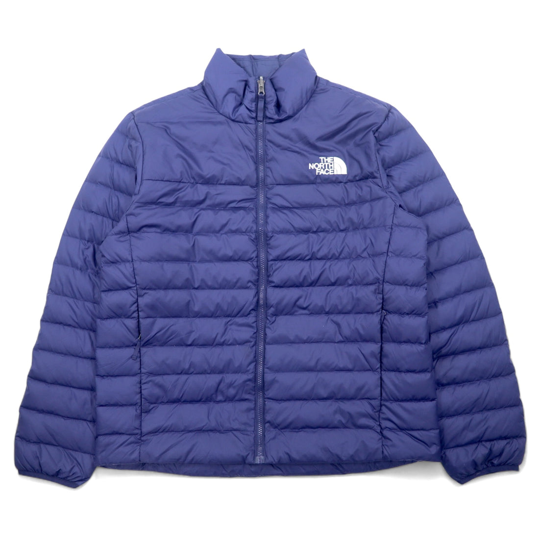 日本然リトテ-古着オンライン-THE NORTH FACE 550フィルパワー FLARE DOWN JACKET フレア ダウンジャケット L ネイビー ナイロン ロゴ刺繍 ドローコード NF0A55XG-THE NORTH FACE 550 Fill Power FLARE DOWN JACKET Flare Puffer Jacket L Navy Nylon Logo Embroidery Drawcord NF0A55XG