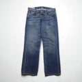 Polo Ralph Lauren denim pants, straight-leg jeans, size L, indigo, leather patch, button fly