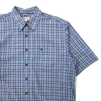 Carhartt Relaxed Fit Short Sleeve Shirt XL TALL Blue Check Cotton Big Size