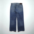 Polo Ralph Lauren denim pants, straight-leg jeans, size L, indigo, leather patch, button fly