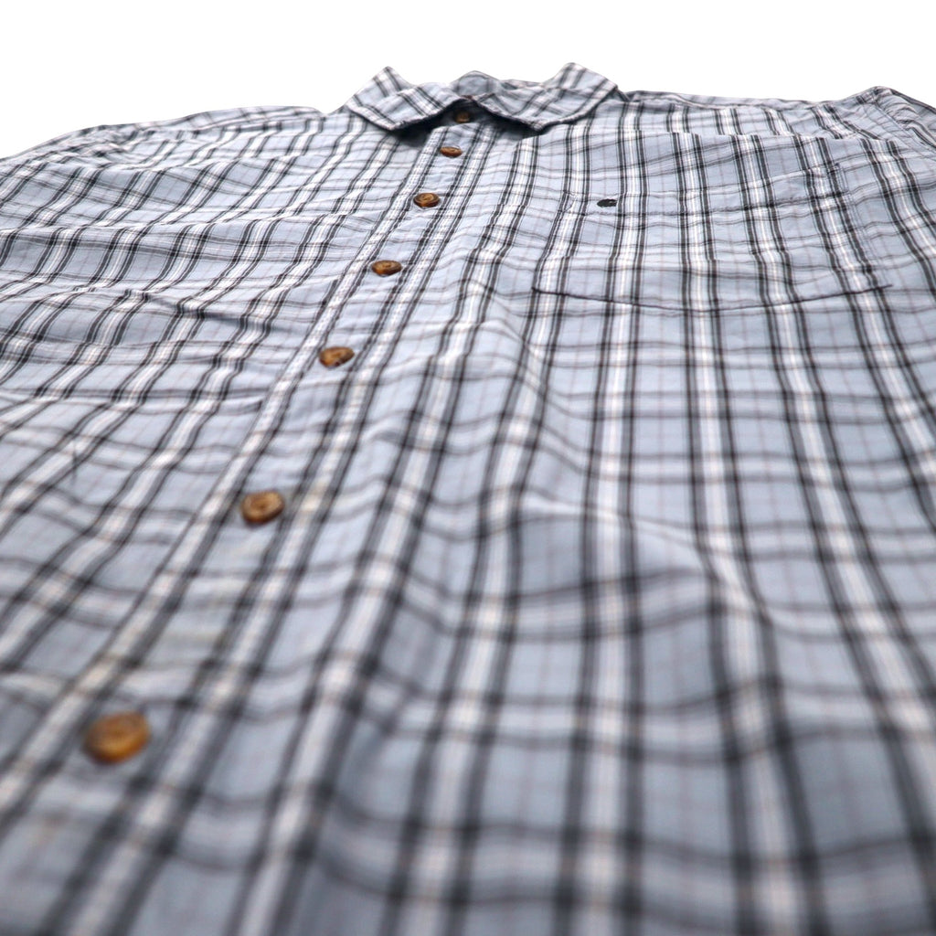 Carhartt Relaxed Fit Short Sleeve Shirt XL TALL Blue Check Cotton Big Size