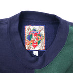 JAN SPORT 90s VARSITY CLUB College Embroidery Sweatshirt M Navy Green Cotton NOTRE DAME