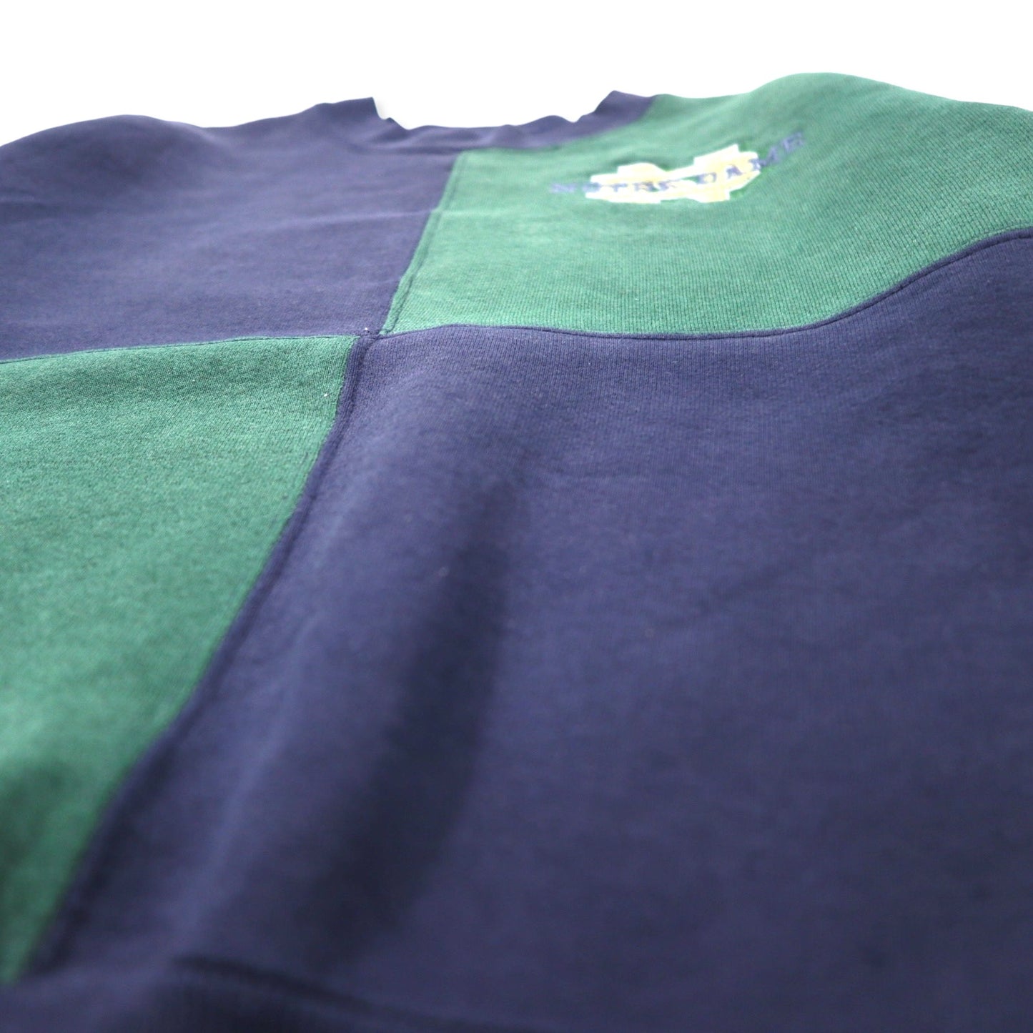 JAN SPORT 90年代 VARSITY CLUB カレッジ刺繍 スウェット M ネイビー グリーン コットン NOTRE DAME