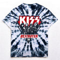 KISS キッス DESTROYER '76 バンド Tシャツ M ブルー タイダイ コットン LIQUID BLUE