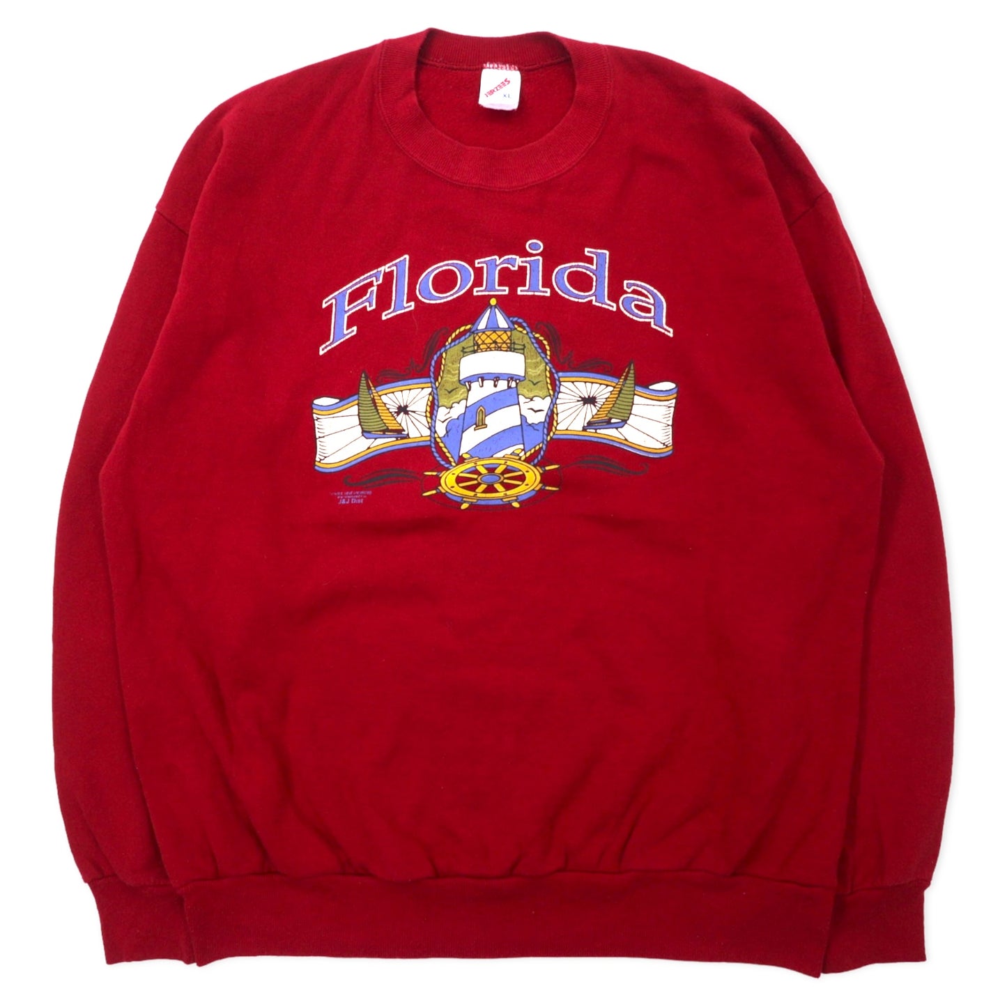 JERZEES USA製 90年代 プリント スウェット XL レッド コットン Florida