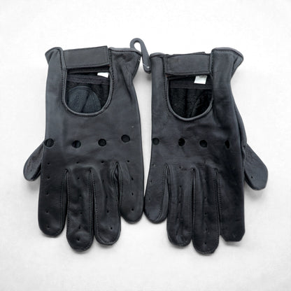 Vintage Leather Glove ドライビング グローブ 手袋 L ブラック レザー