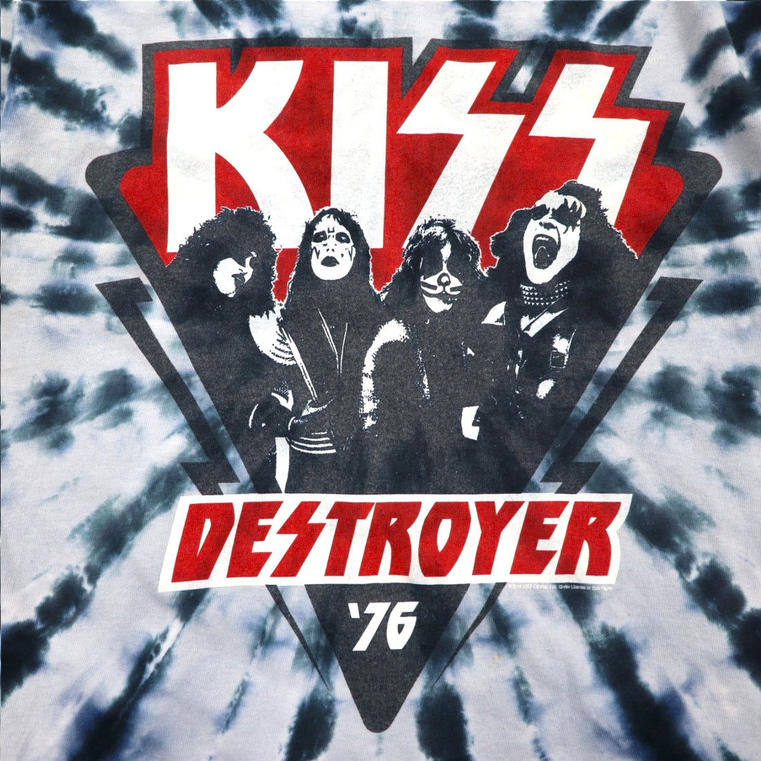 KISS キッス DESTROYER '76 バンド Tシャツ M ブルー タイダイ コットン LIQUID BLUE