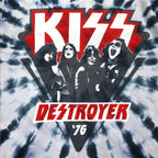 KISS キッス DESTROYER '76 バンド Tシャツ M ブルー タイダイ コットン LIQUID BLUE