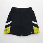 NIKE 00年代 ゲーム ショートパンツ ハーフパンツ L ブラック イエロー サイドライン スウォッシュ