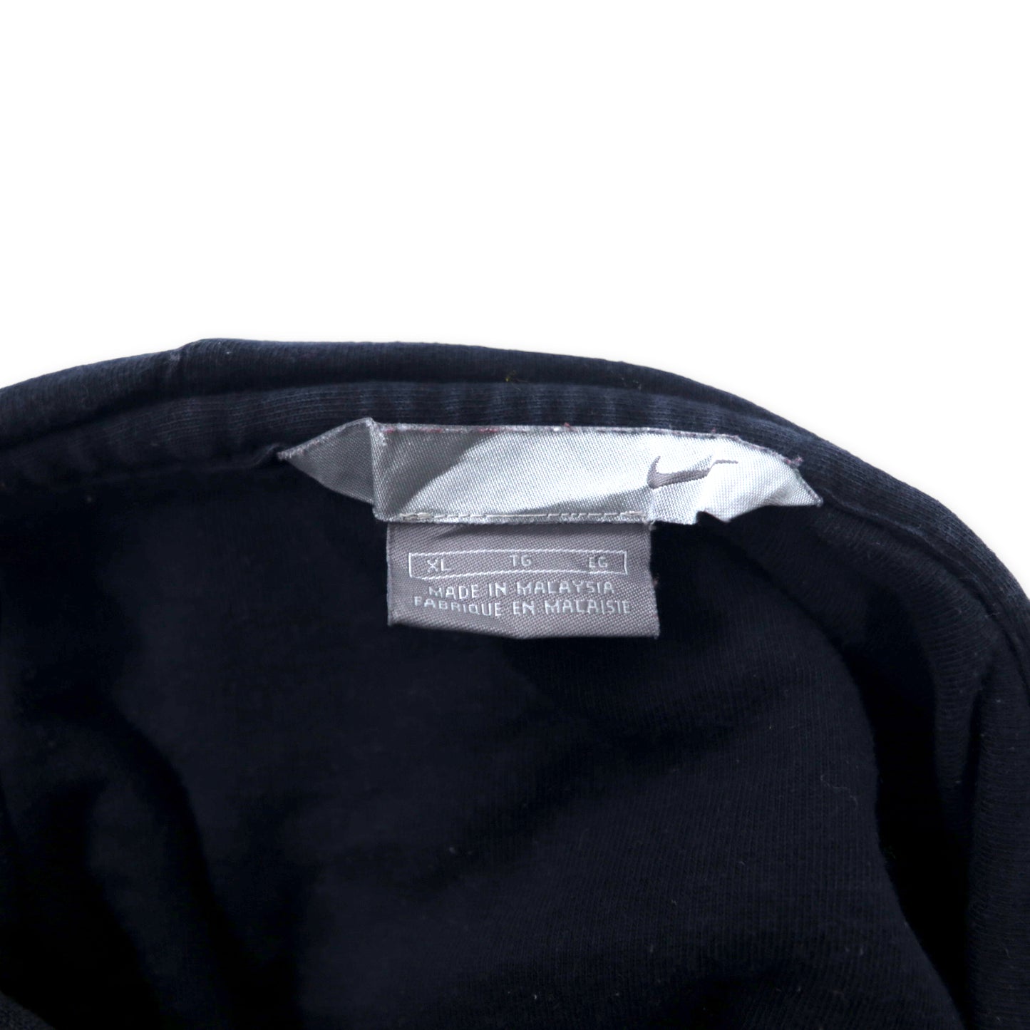 NIKE 00年代 プルオーバーパーカー XL ブラック コットン スウォッシュロゴ刺繍 ビッグサイズ
