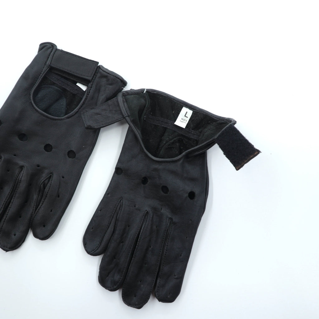 Vintage Leather Glove ドライビング グローブ 手袋 L ブラック レザー
