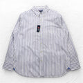 CHAPS Button-down Shirt, XL, White, Striped, Cotton, Chest Pocket, Unused