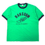 日本然リトテ-古着オンライン-GILDAN リンガー Tシャツ XL グリーン コットン HANSCOM-GILDAN Ringer T-Shirt XL Green Cotton HANSCOM