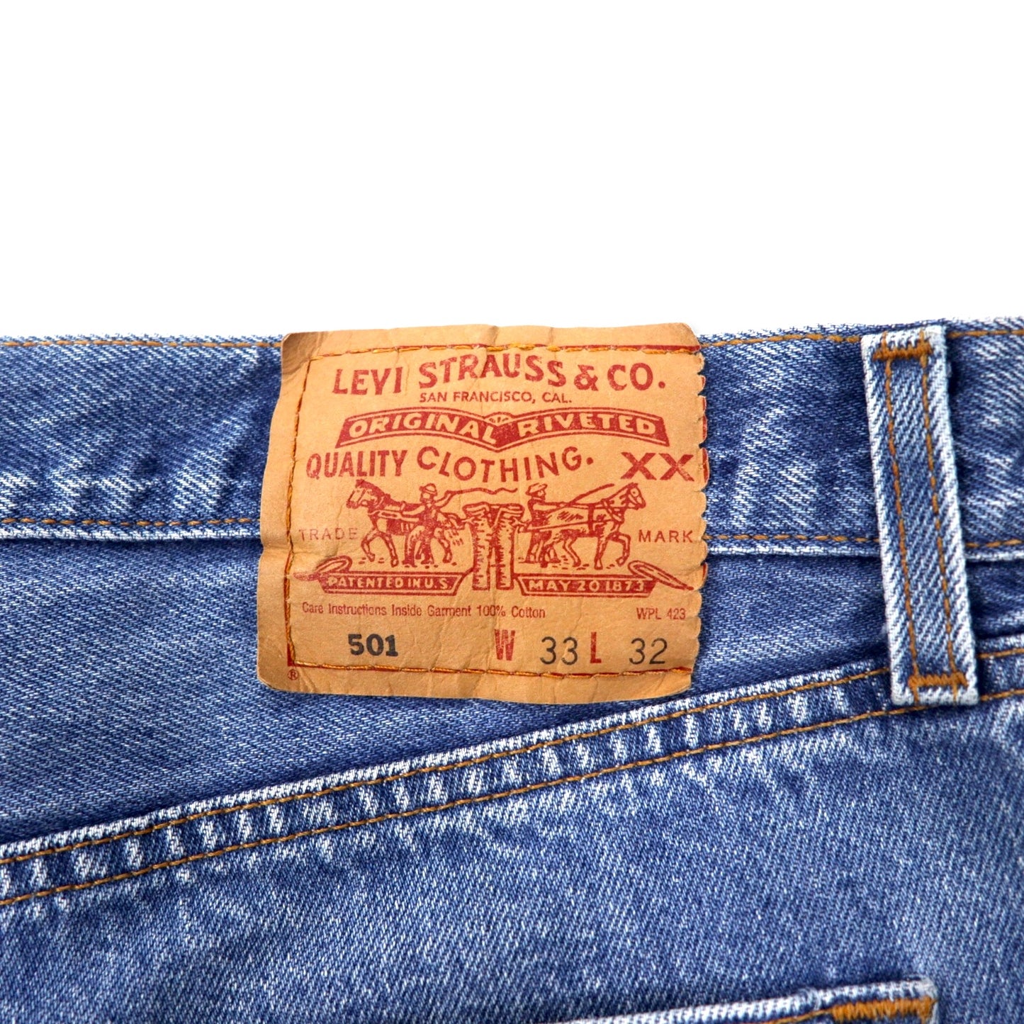 Levi's 90年代 501 デニムパンツ 33 ブルー コットン ボタン裏647 ボタンフライ 00501-0115