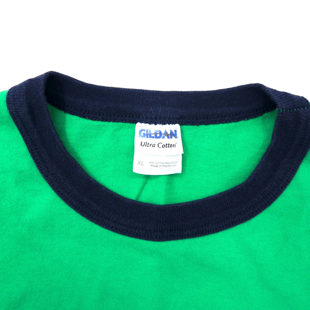 GILDAN Ringer T-shirt XL Green Cotton HANSCOM